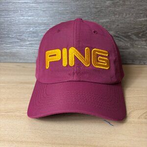 Ping Hat Cap Strap Back Maroon Gold Performance Minnesota Golden Gophers Golf